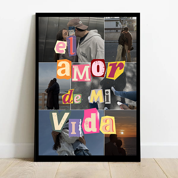 Plantilla Editable "El Amor de Mi Vida" - Collage con Letras Recortadas | Canva